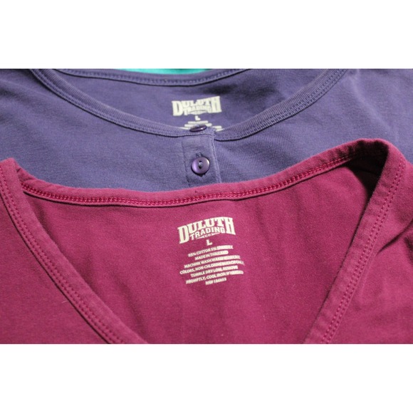 BUNDLE Duluth Trading Co Women's Henley Long Sleeve Shirts Sz Large Utility Work - Picture 3 of 12